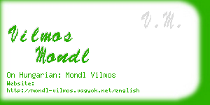 vilmos mondl business card